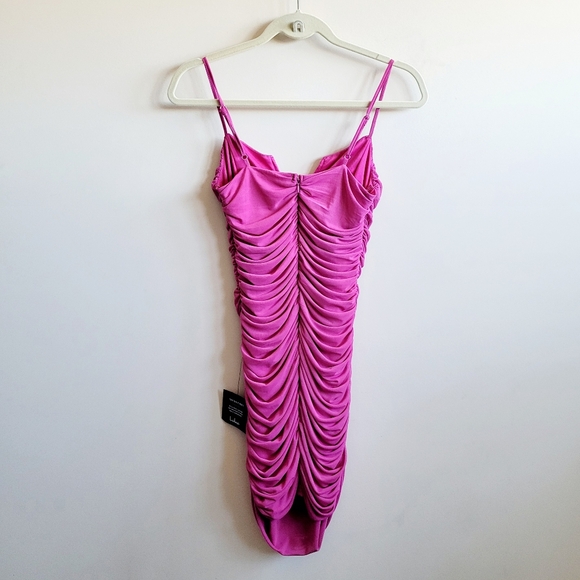 Lulus Here and Wow Magenta Ruched Bodycon Mini Dress - Picture 7 of 11